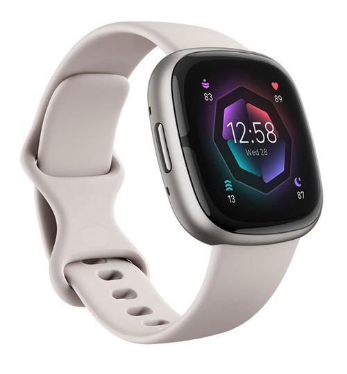 Sense 2 Platinum Aluminum Lunar White Strap Advanced Health & Fitness Smartwatch, 24mm