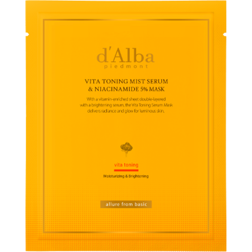 D'Alba - Vita Toning Mist Serum & Niacinamide 5% Mask - 28g