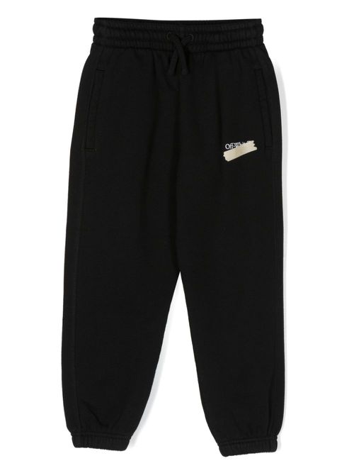 Logo-print cotton track pants - Black