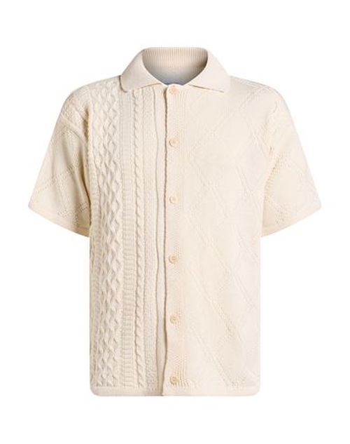 Family First Milano Man Cardigan Ivory Size L Cotton, Acrylic