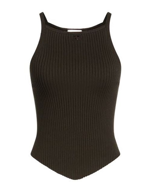 Courrèges Woman Top Dark green Size M Viscose, Polyester