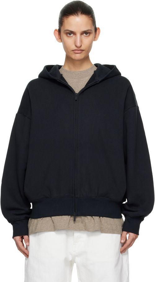 Black Classic Zip-Up Hoodie