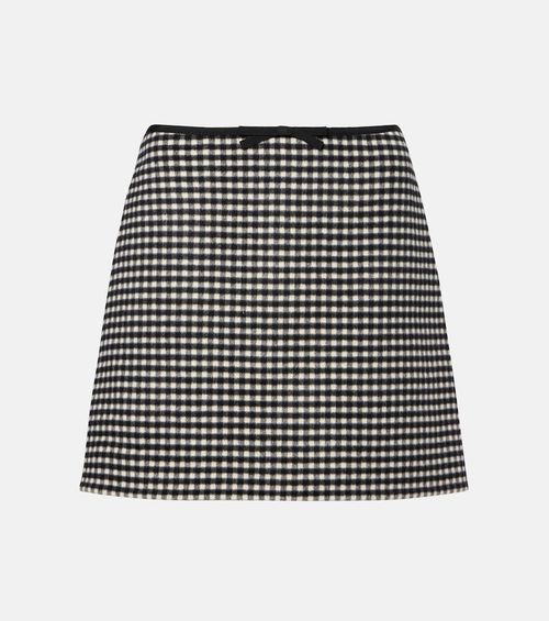Checked wool and cashmere miniskirt