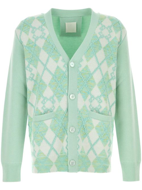 Argyle intarsia-knit cardigan - Green
