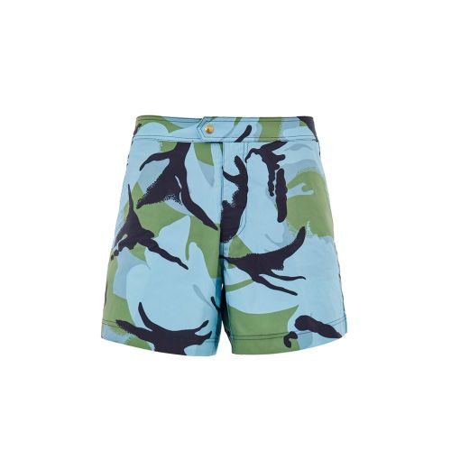 Camouflage Print Swim Shorts — Multicolor