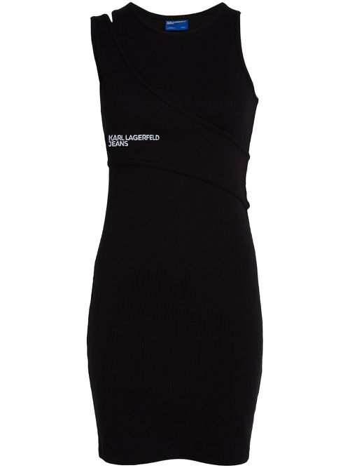 Ribbed-knit dress - Black