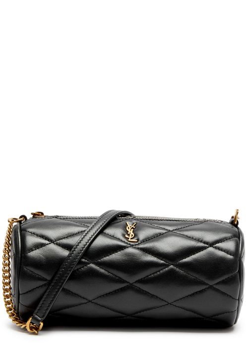 Sade Tube Quilted Shoulder Bag, Leather Bag, Black