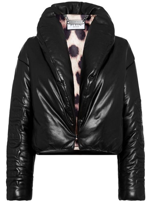 Skull & Bones leather biker jacket - Black
