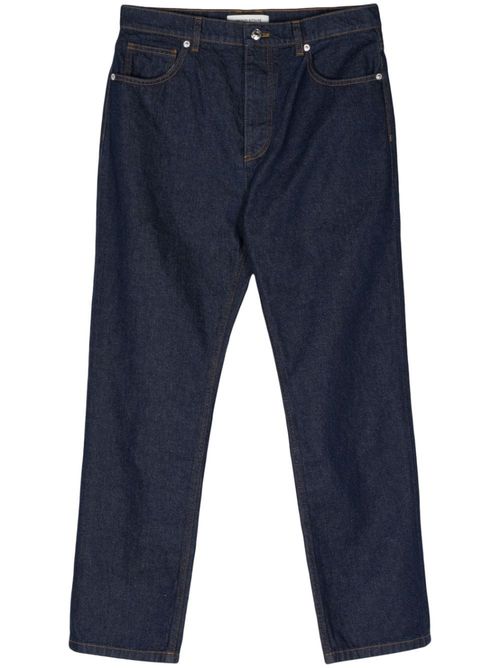 Straight-Leg Denim Jeans — Indigo