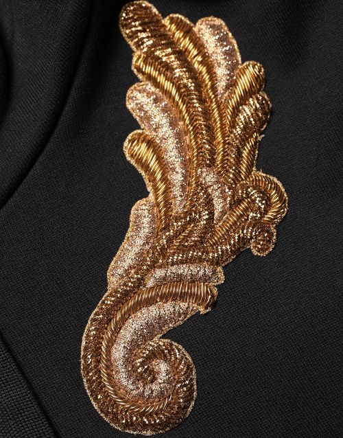 Embroidered Appliqué Sweatshirt — Black