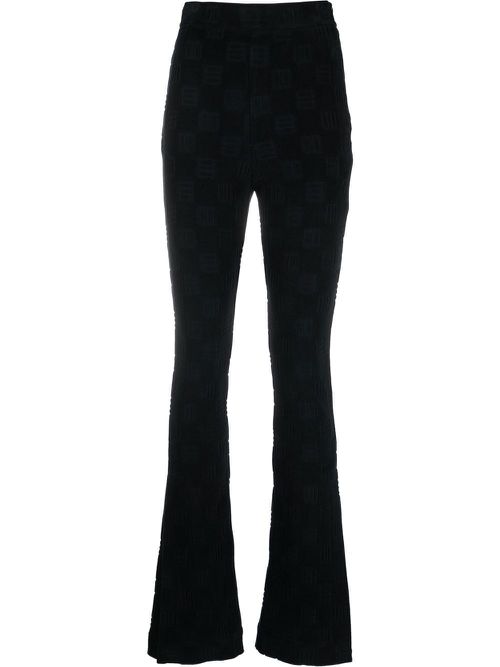High-waist flared trousers - Black