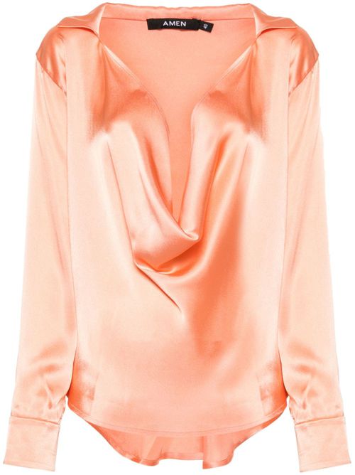 Anna satin blouse - Orange