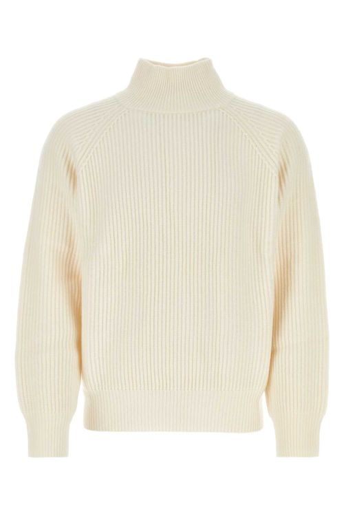 Ribbed Cashmere Sweater — White