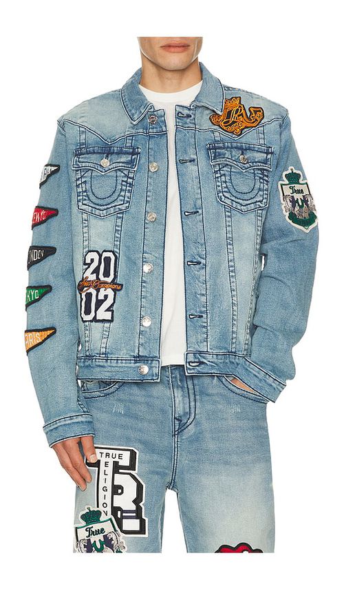 True Religion Varsity Jimmy Jacket in Blue. - S also in M, L, XL/1X