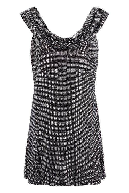 Elegant Sleeveless Mini Dress with Rhinestones