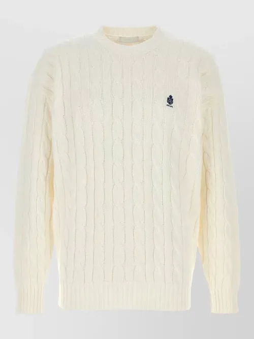 Prada - cable knit cotton sweater ribbed tri
