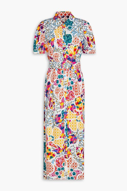 Diane von Furstenberg - Paddy printed cotton-blend poplin midi shirt dress - Multicolor - XS