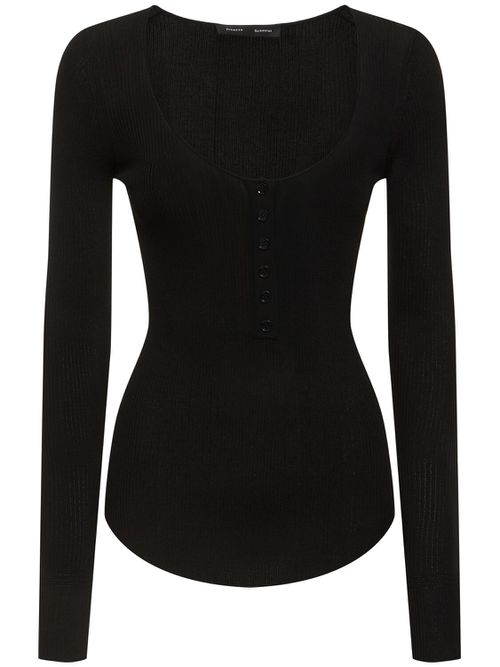 Boyd Henley Knit Ribbed Top