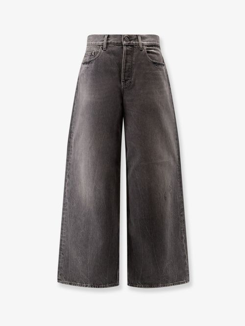 Wide-Leg Cotton Jeans — Gray