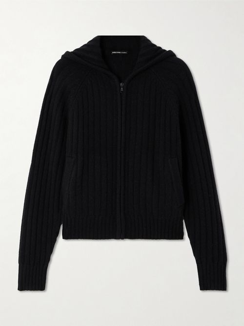 Ribbed Recycled-cashmere Hoodie - Black