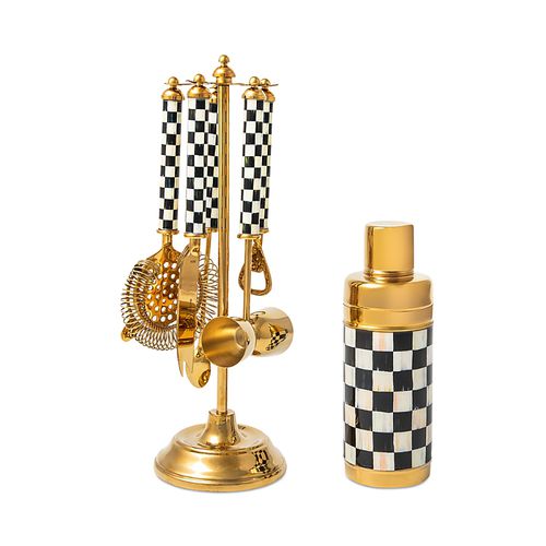 Courtly Check Gold 3260 5-Piece Bar Tool Set with Stand