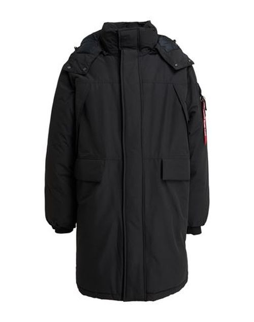 Man Puffer Black Size L Cotton, Nylon