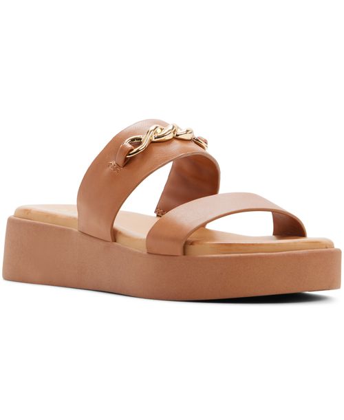 Women's Halamaever Platform Slip-On Flat Sandals - Medium Brown Smooth