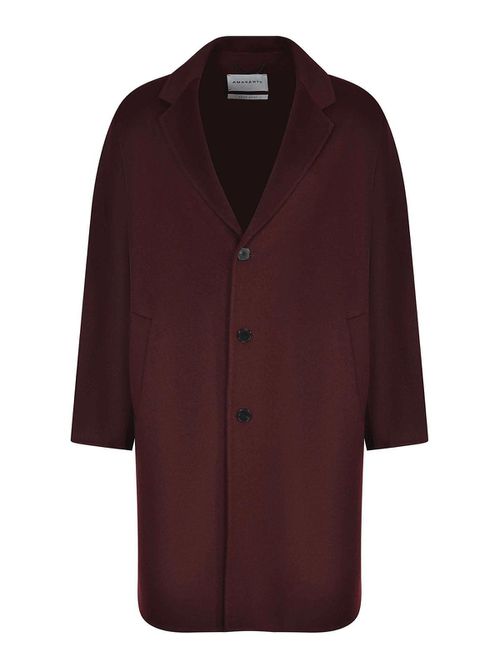 Burgundy Coat Made From A Wool Blend