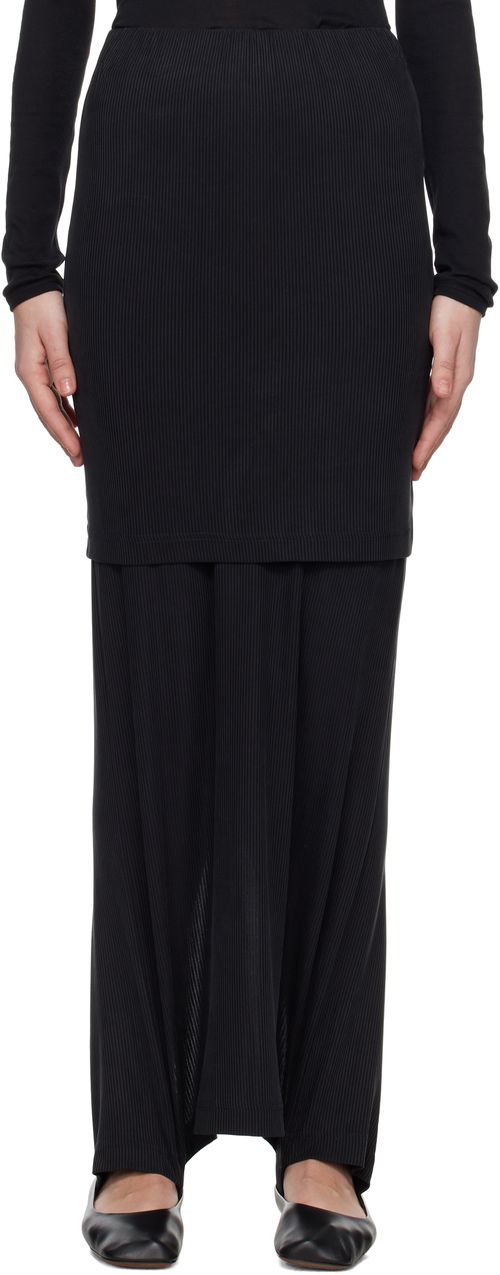 ALAINPAUL Black Fuseau Warm-Up Maxi Skirt