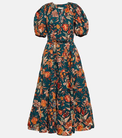Olina floral cotton midi dress