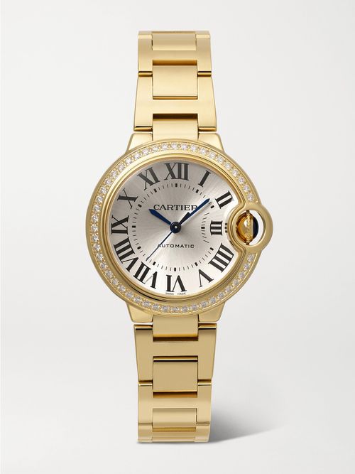 Ballon Bleu De Automatic 33mm 18-karat Gold And Diamond Watch - One size