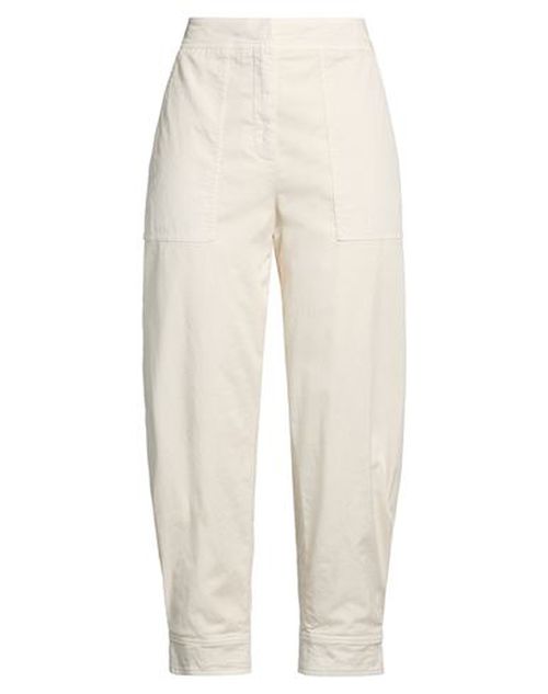 Easy Woman Pants Ivory Size 6 Cotton, Elastane