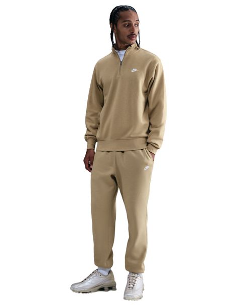 Men's Sportswear Club Half-Zip Fleece Top - Parachute Beige/White