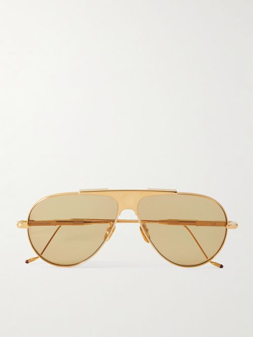 Daido Aviator-style Titanium Sunglasses - Gold