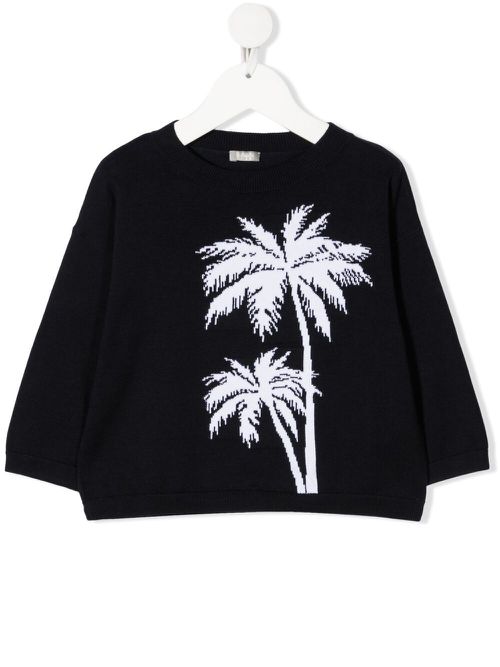Palm tree-print sweatshirt - Blue