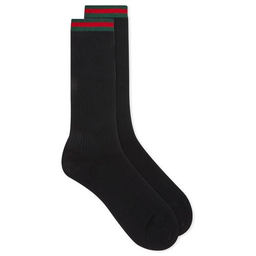 Men's Web Trim Socks in Black