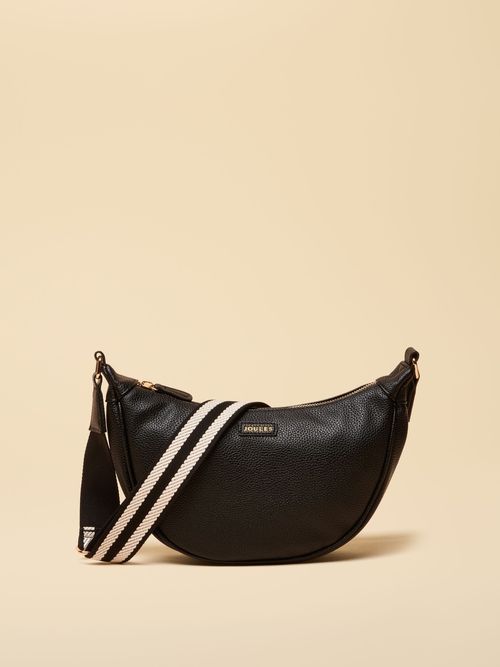 Jade Black Half Moon Adjustable Cross Body Bag