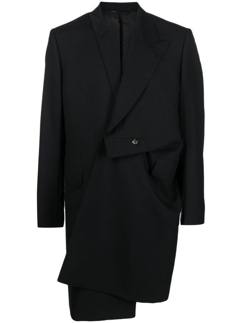 Luke asymmetric coat - Black