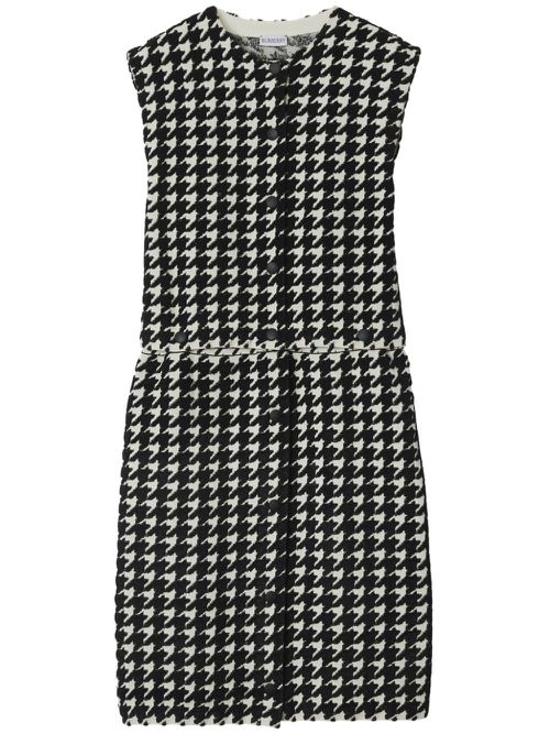 Houndstooth-pattern sleeveless minidress - Black