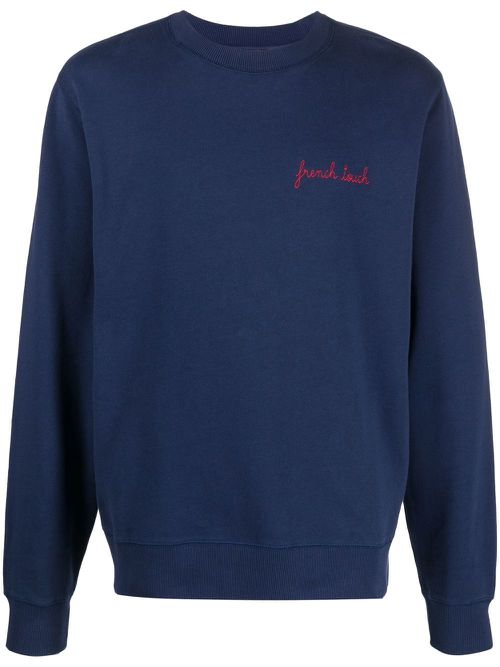 Embroidered slogan jumper - Blue