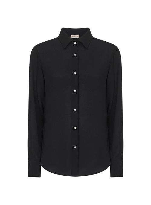 Crepe Polyester Shirt — Black