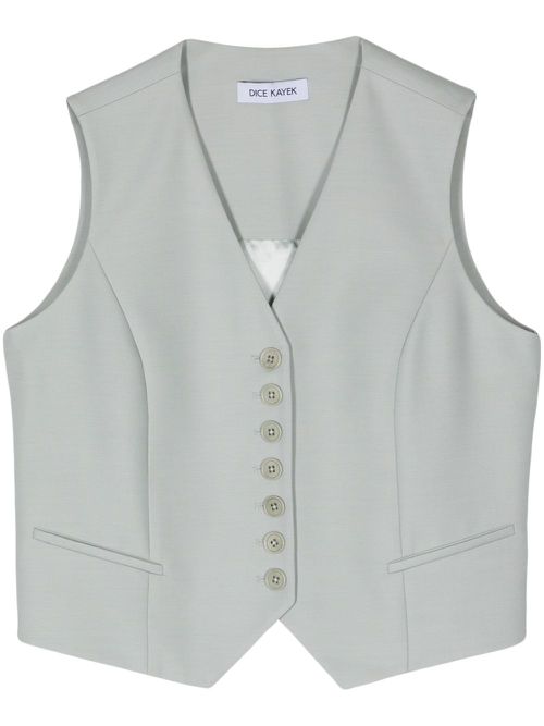 V-neck button-up gilet - Green