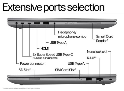 HP ZBook X G1i 16 inch Mobile Workstation PC, Silver + HP Ultra-Fast-Scroll Wireless Mouse