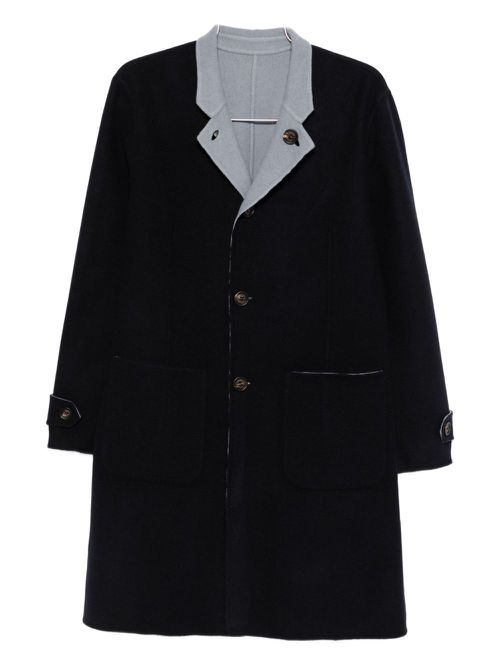 Reversible wool coat - Blue