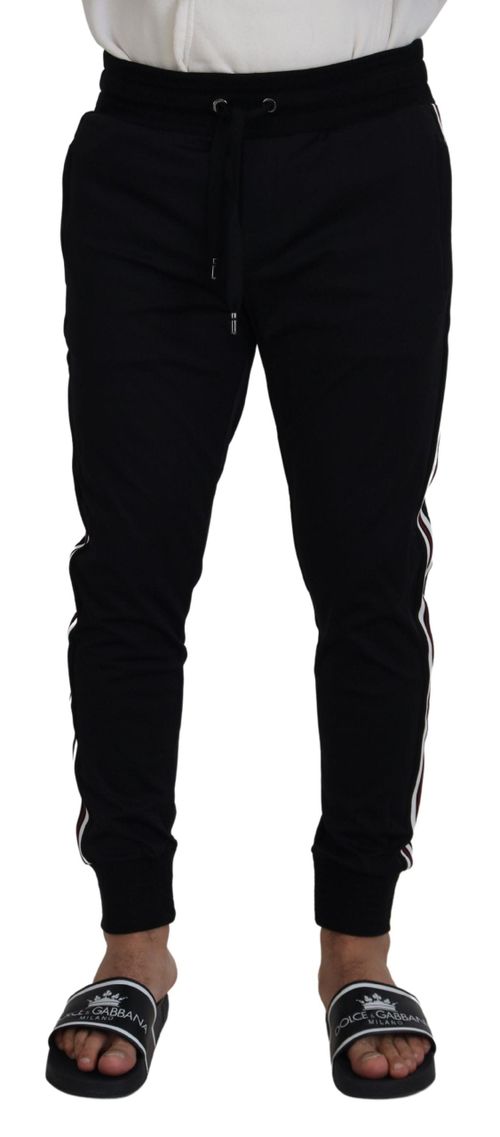 Logo-Print Cotton Joggers — Black