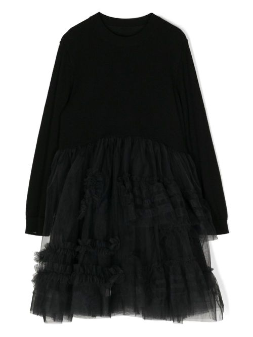 Wool sweatshirt dress - Black