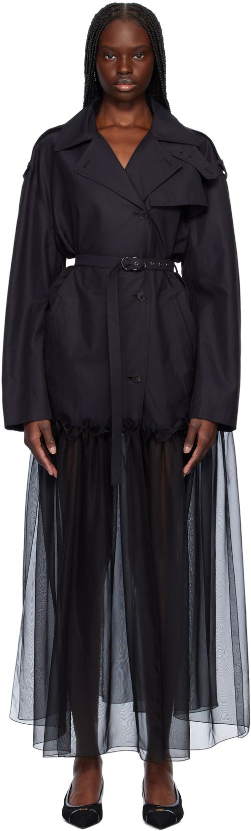 Nensi Dojaka Black Mia Hybrid Trench Coat