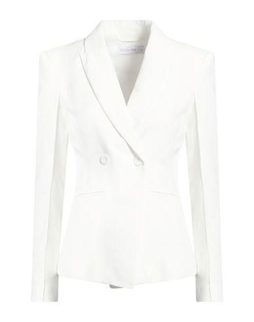 Woman Blazer White Size 4 Polyester