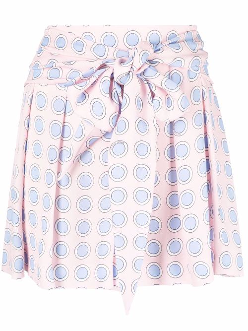 Spot-print tied-waist shorts - Pink