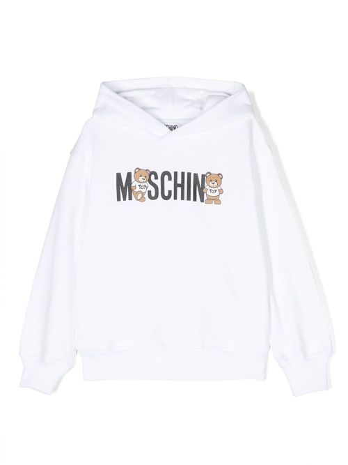 Teddy Bear cotton hoodie - White